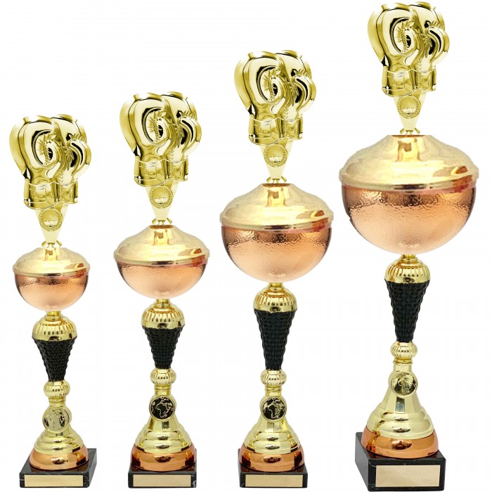 BOXING GLOVES METAL TROPHY  - AVAILABLE IN 4 SIZES
